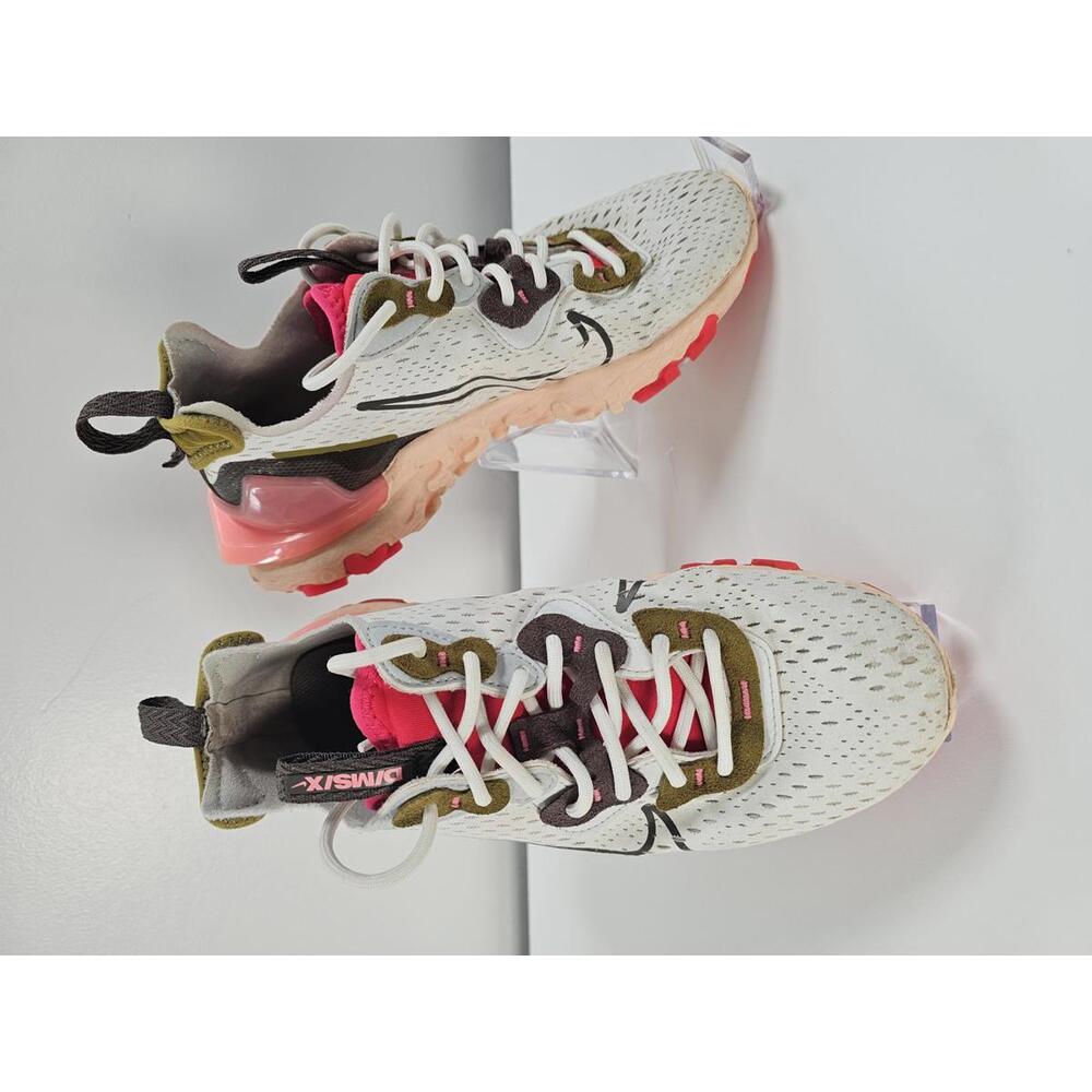 Nike Air Max 270 React Sneakers - White, Pink & Olive Green